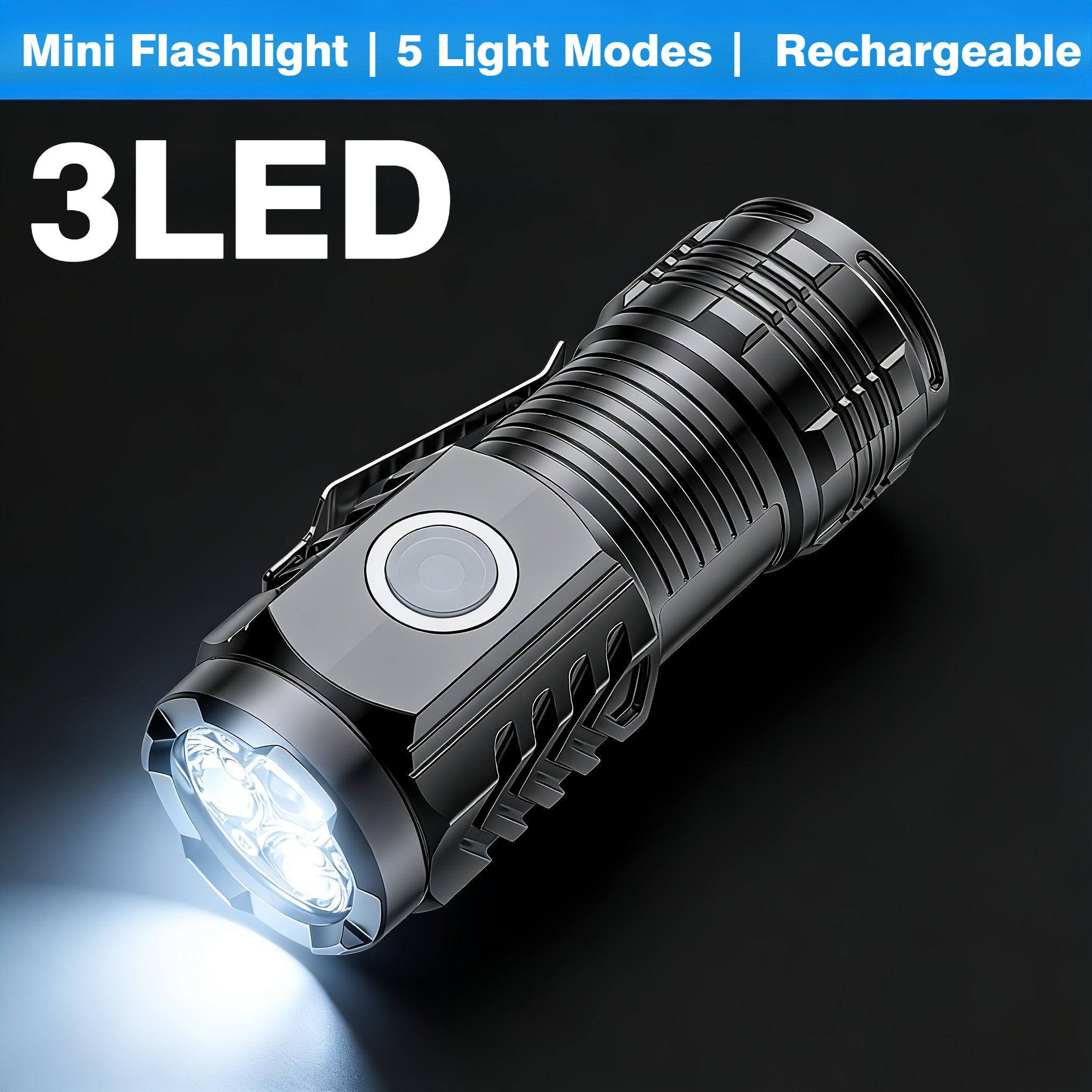Outdoor Lighting Junction Box - Portable Mini 3 LED Handheld Flashlight