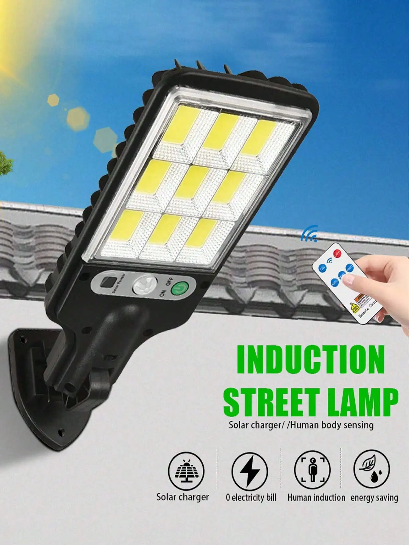 Outdoor Lighting With Sensor - 108 COB Solar Sensor Wall Light,