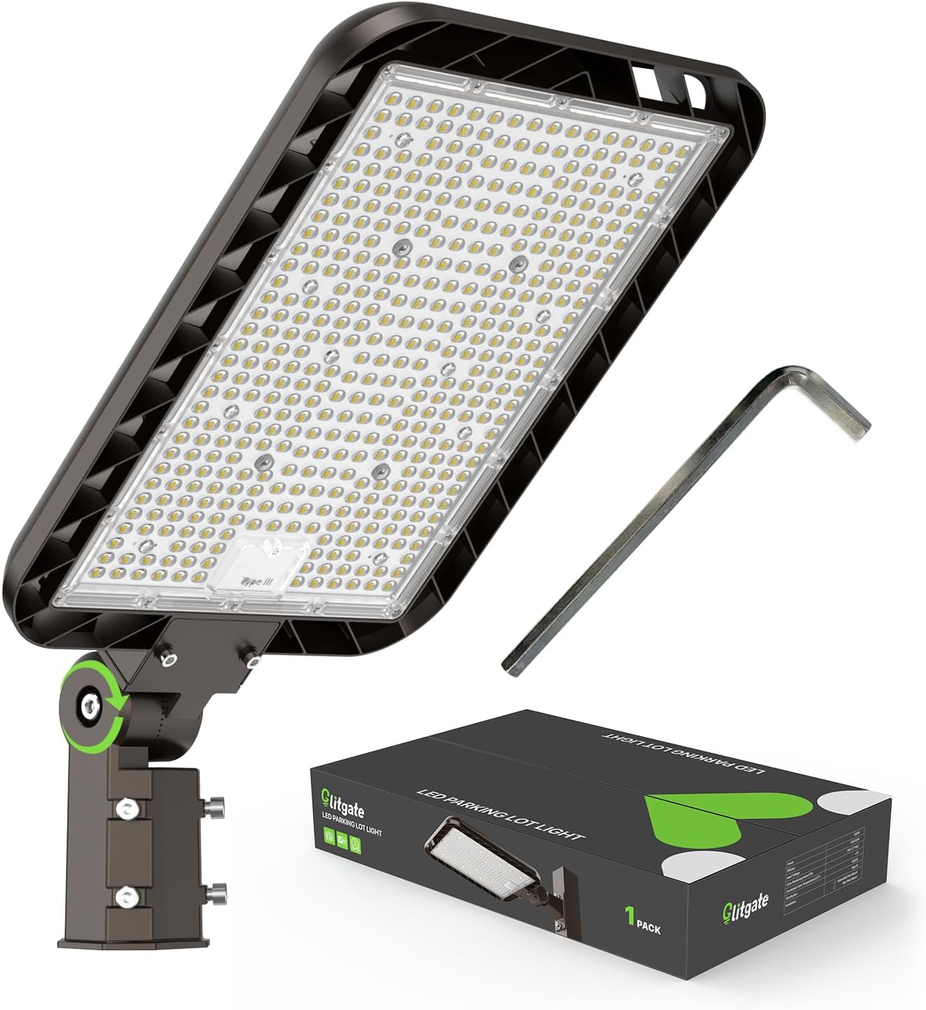 Photocell Outdoor Lighting - 400W LED Parking Lot Light, 60,000LM