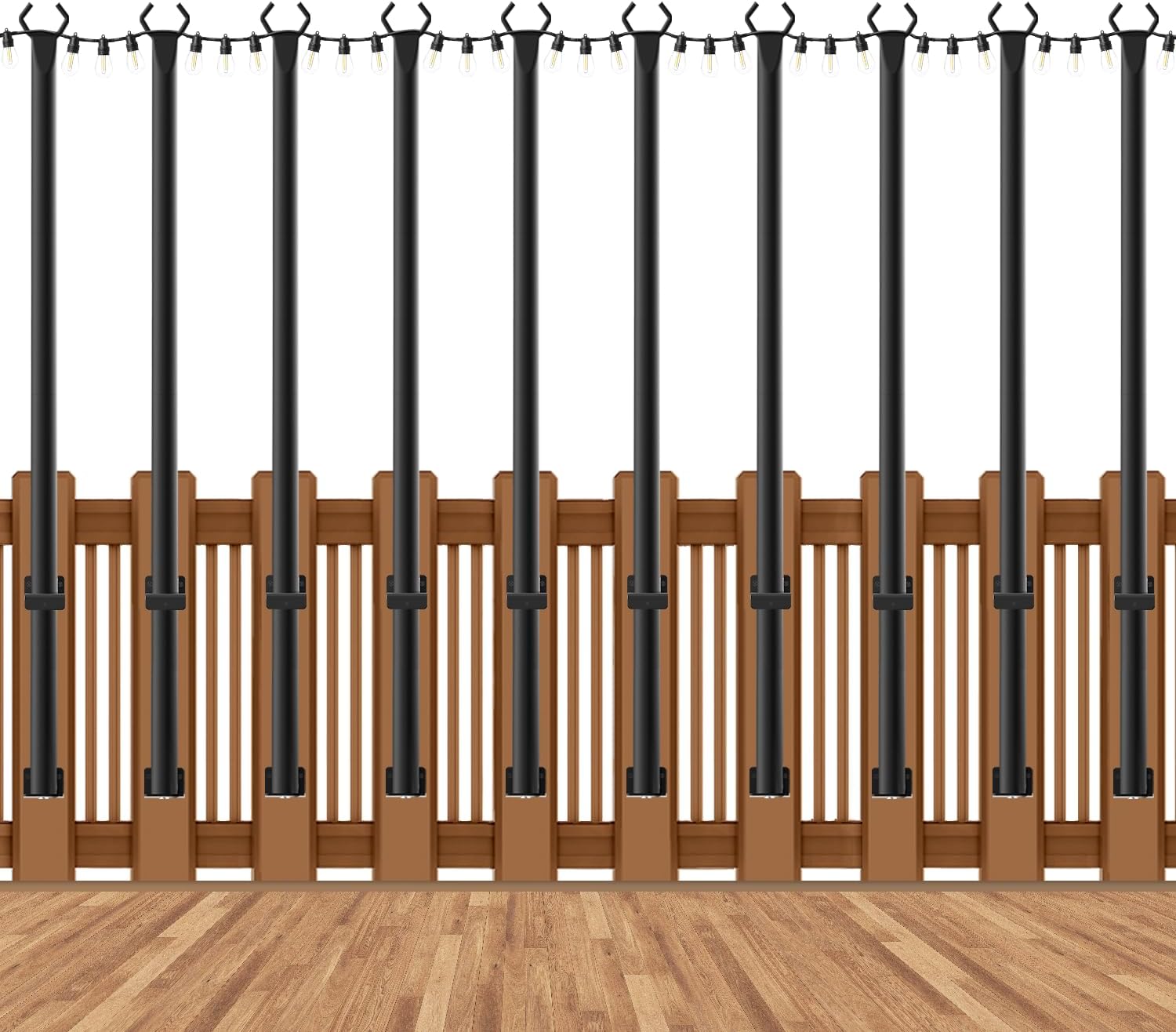 Outdoor Lighting For Fence - 10 Pack 5 Ft Outdoor String