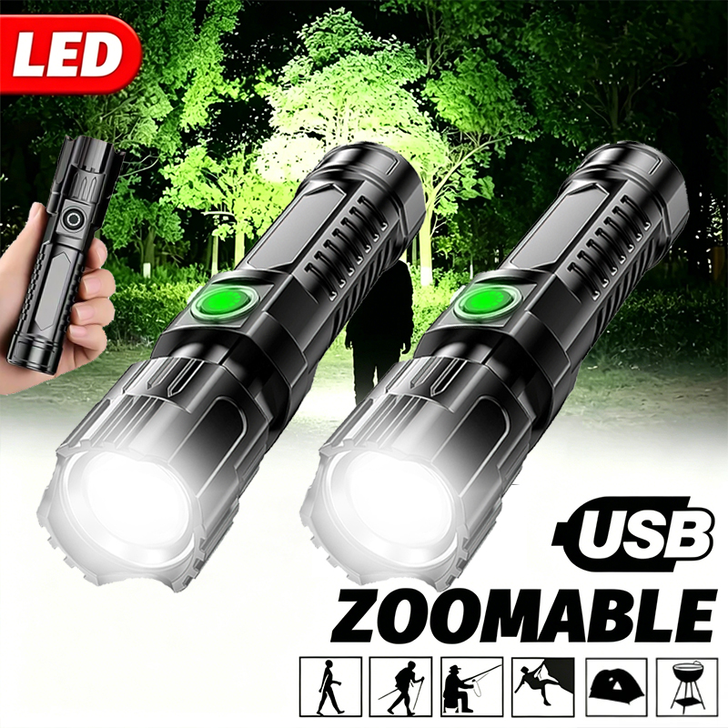 Outdoor Lighting Junction Box - Super Bright LED Flashlight USB Rechargeable