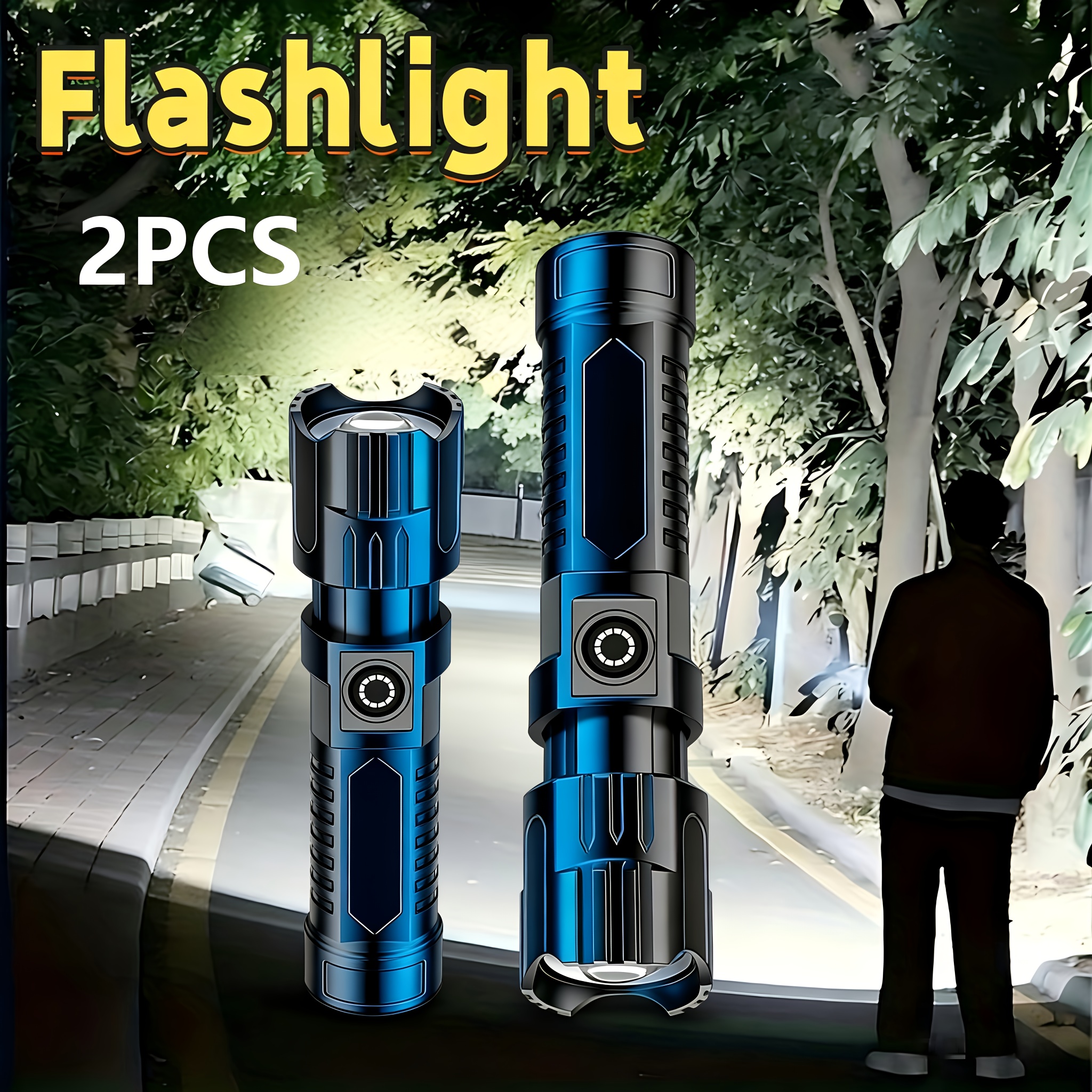 Outdoor Lighting Junction Box - Tactical LED Flashlight 2000LM,USB Rechargeable Zoom