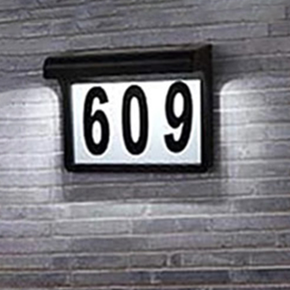 Outdoor Lighting For Fence - Solar Lighted House Number Sign Minimalist