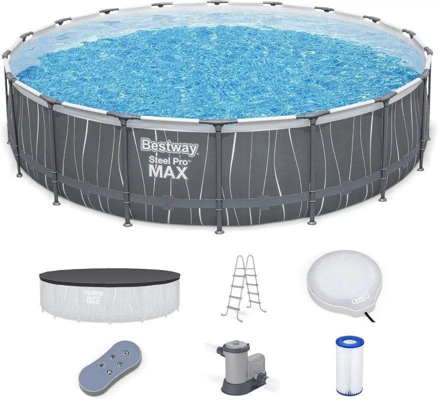Outdoor Lighting Around Pool - Bestway Steel Pro MAX 18' x