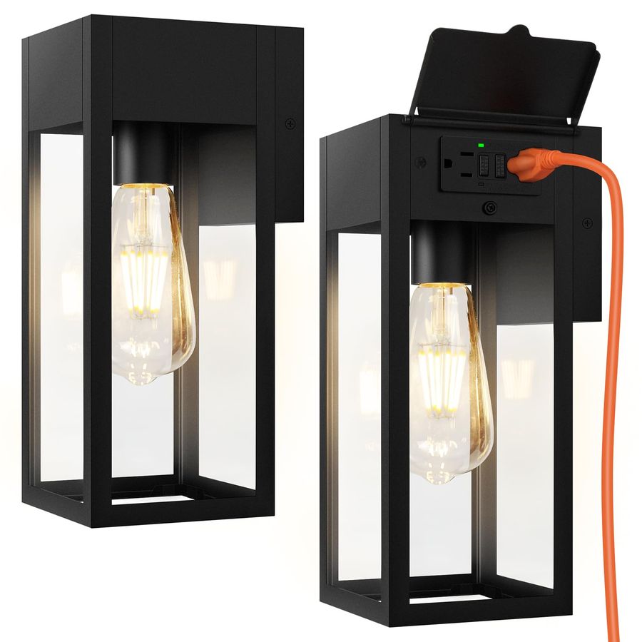 Outdoor Lighting No Outlet - Pack Porch Lights Outdoor Wall Sconce,