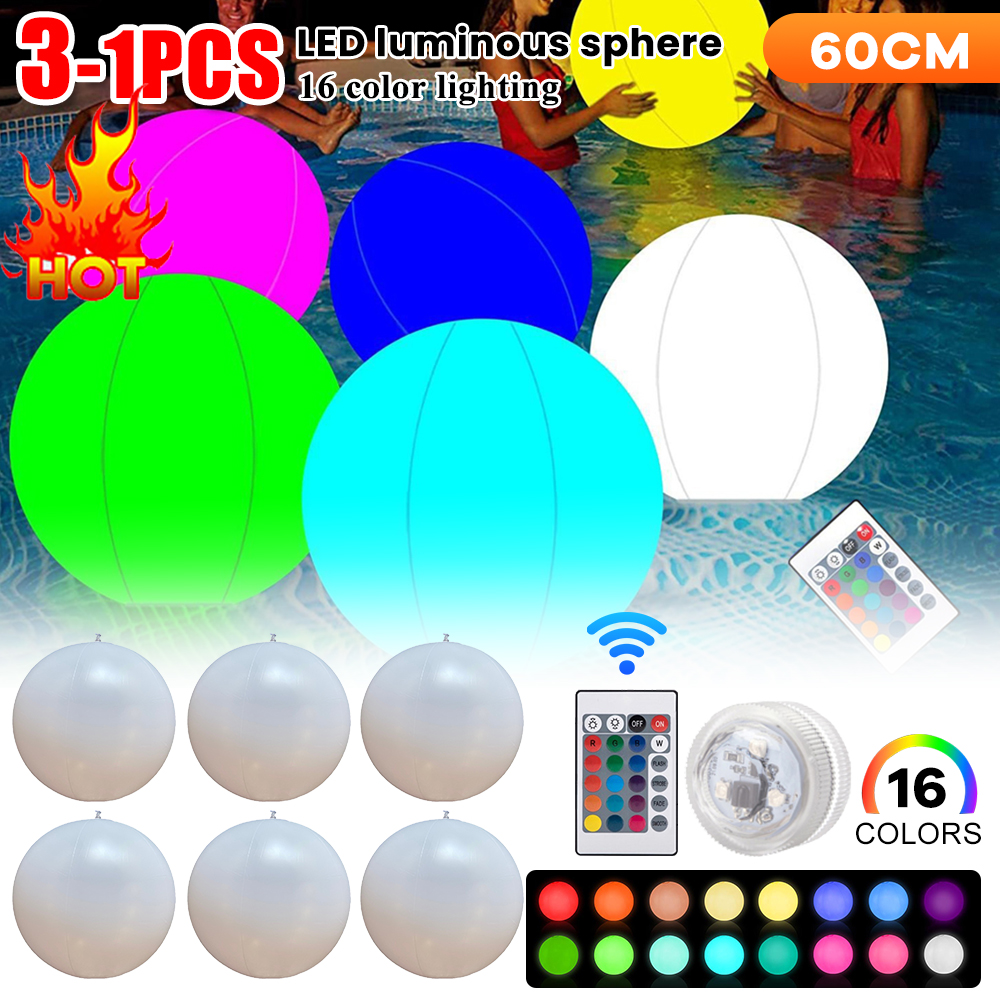 Outdoor Lighting Around Pool - Luminous Beach Ball Light 16 Colors