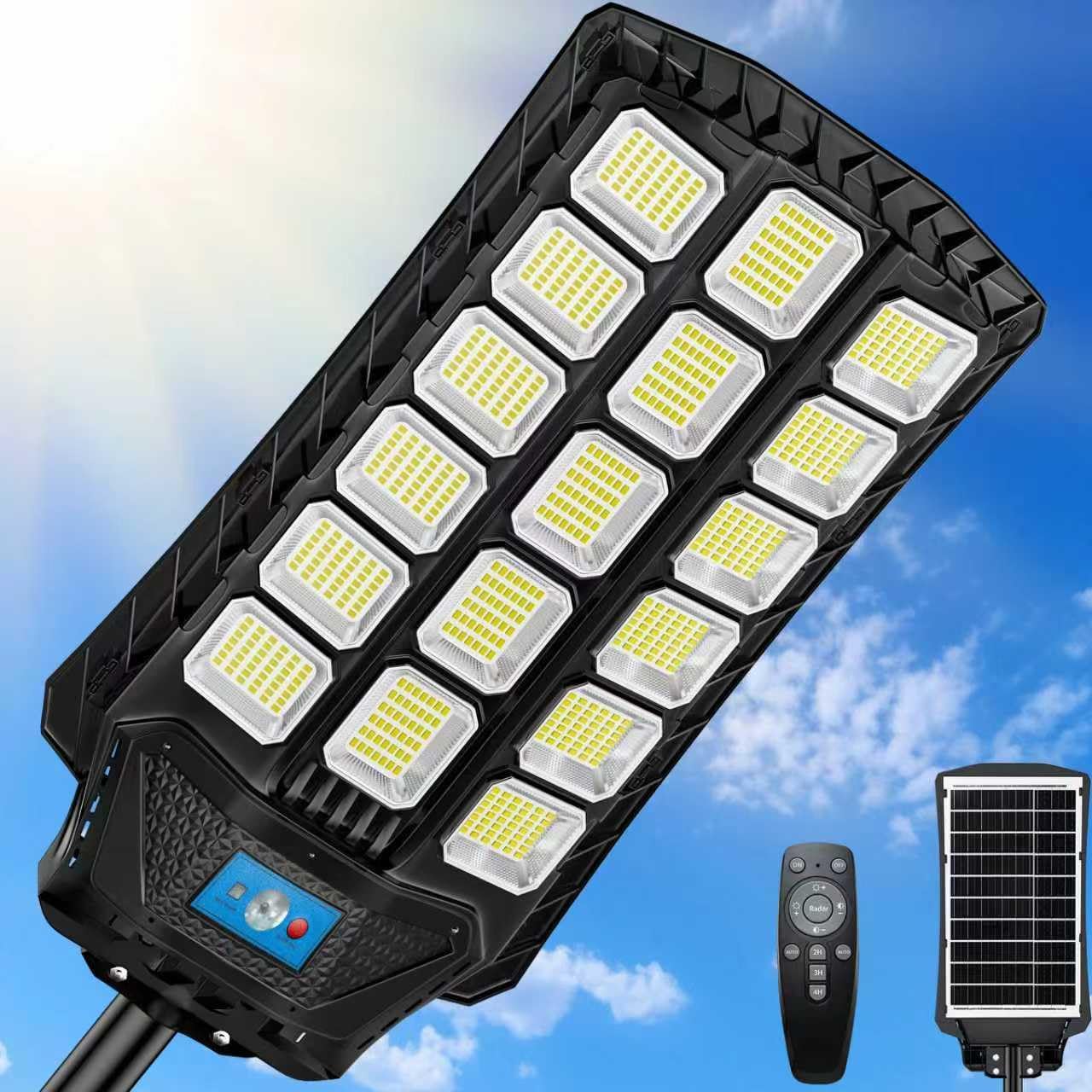 Outdoor Lighting With Sensor - 14000W Solar Street Light Outdoor Waterproof