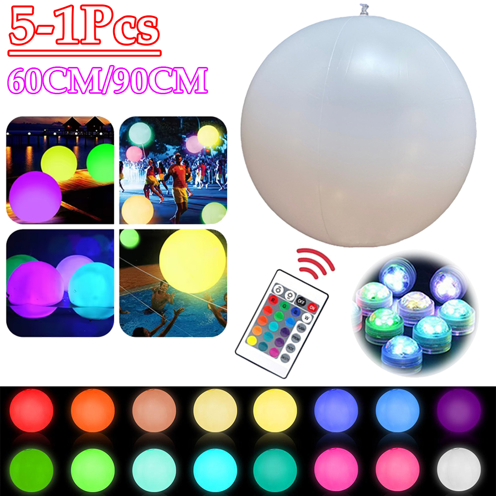 Outdoor Lighting Around Pool - 1-5PCS 16 Colors Floating Pool Lights