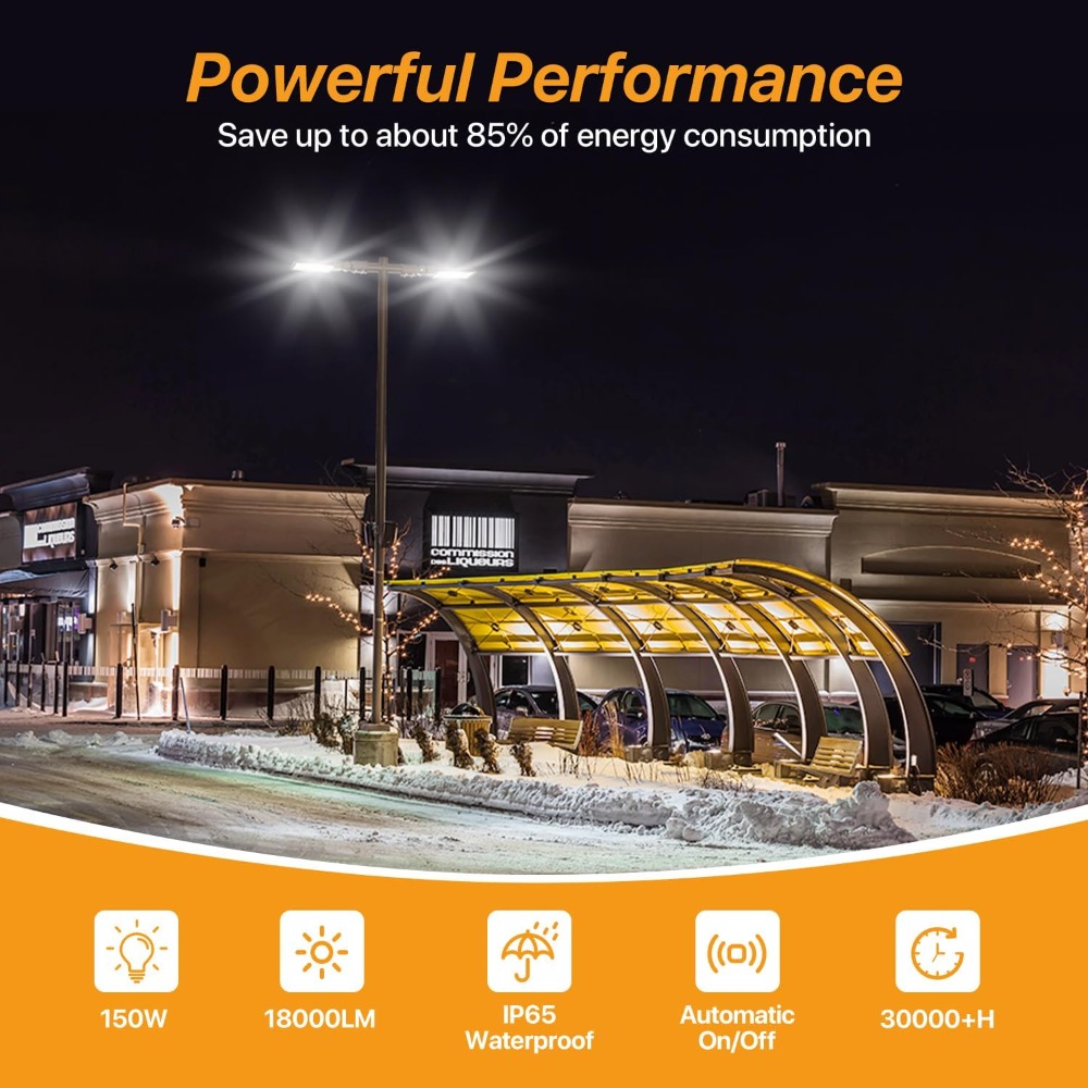 150W LED Parking Lot Light wit - Photocell Outdoor Lighting のレビューと価格