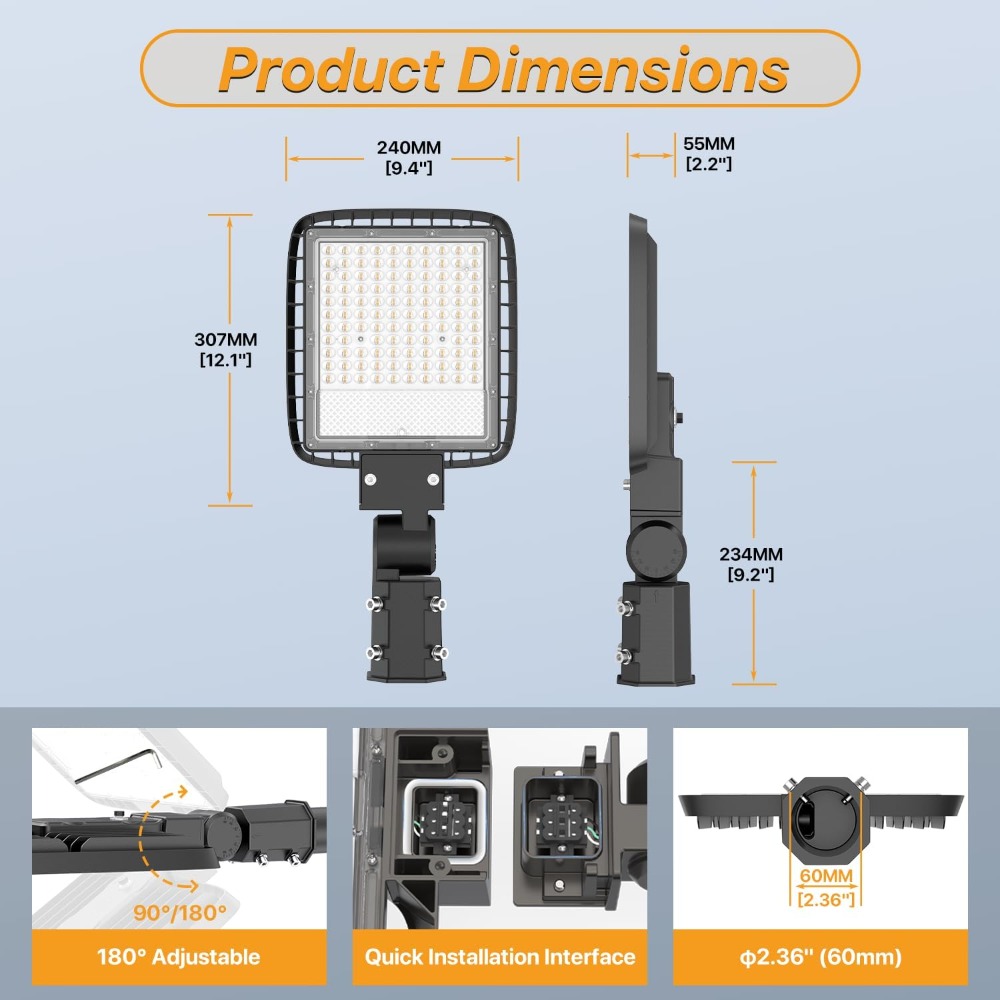 150W LED Parking Lot Light wit - Photocell Outdoor Lighting のレビューと価格