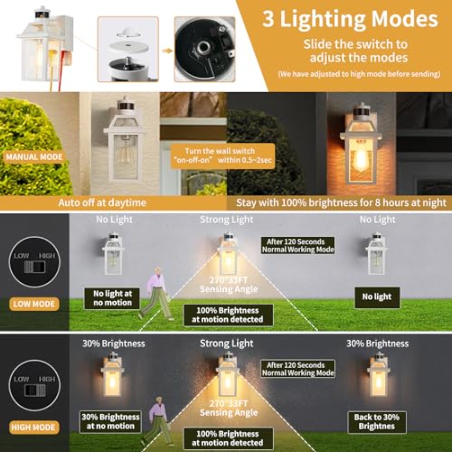 Porch Lights with GFCI Outlet, - Outdoor Lighting No Outlet のレビューと価格