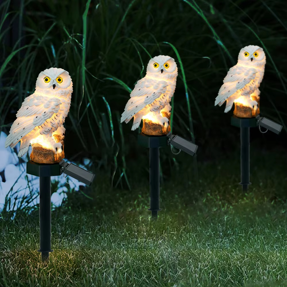 Solar light owl animal sculptu - Photocell Outdoor Lighting のレビューと価格