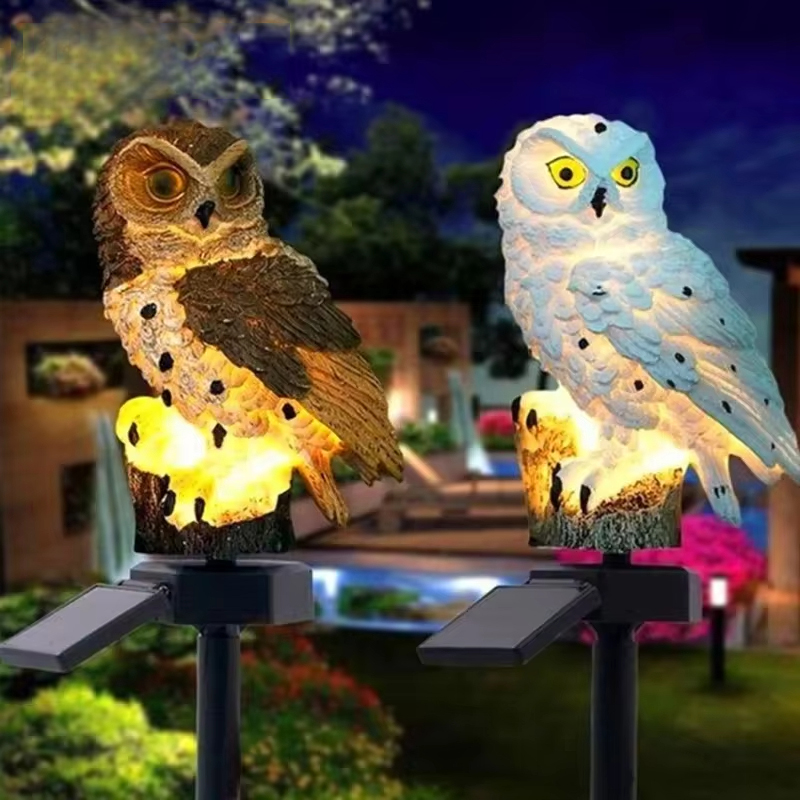 Solar light owl animal sculptu - Photocell Outdoor Lighting のレビューと価格