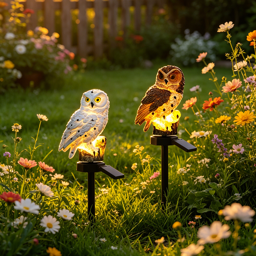 Owl Solar Light, Resin Owl Gro - Outdoor Lighting Lamps のレビューと価格