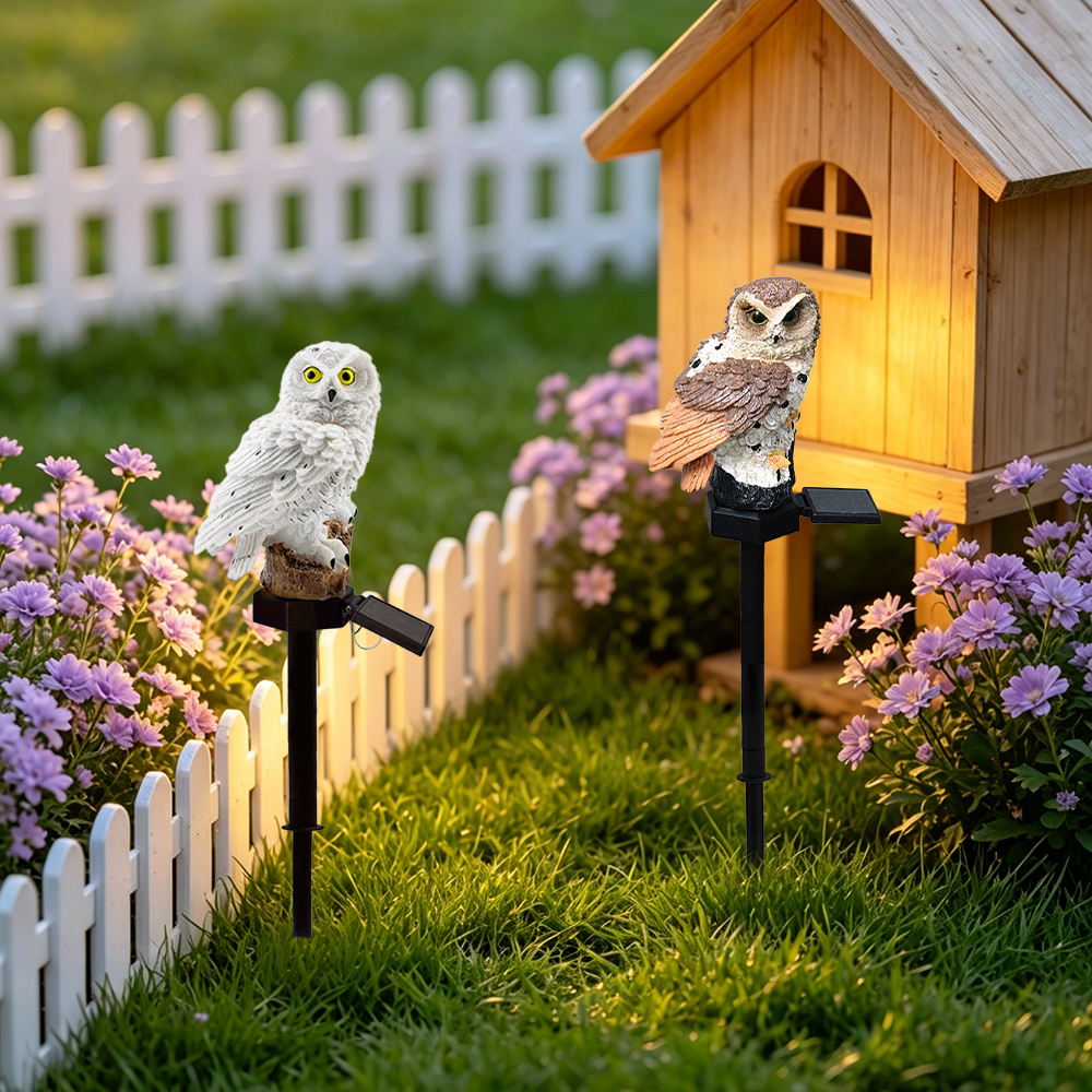 Owl Solar Light, Resin Owl Gro - Outdoor Lighting Lamps のレビューと価格
