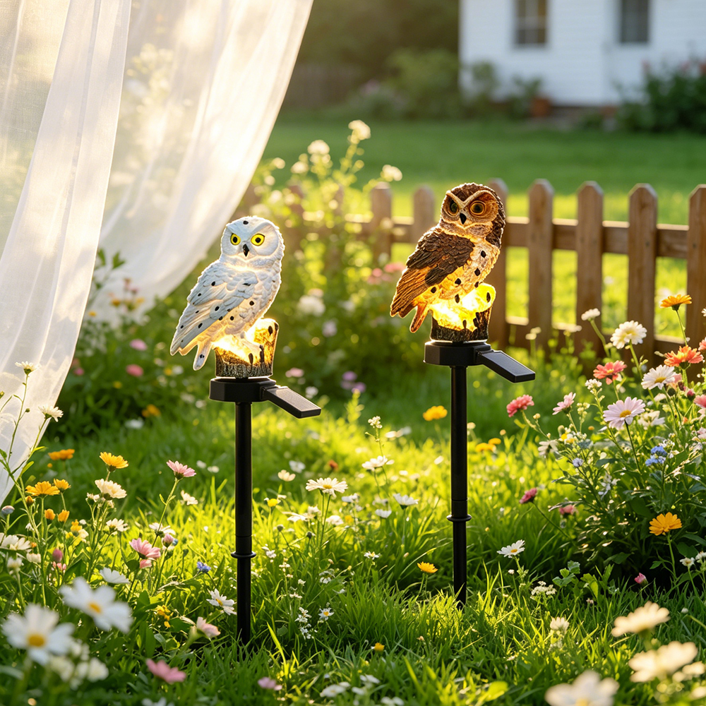 Owl Solar Light, Resin Owl Gro - Outdoor Lighting Lamps のレビューと価格