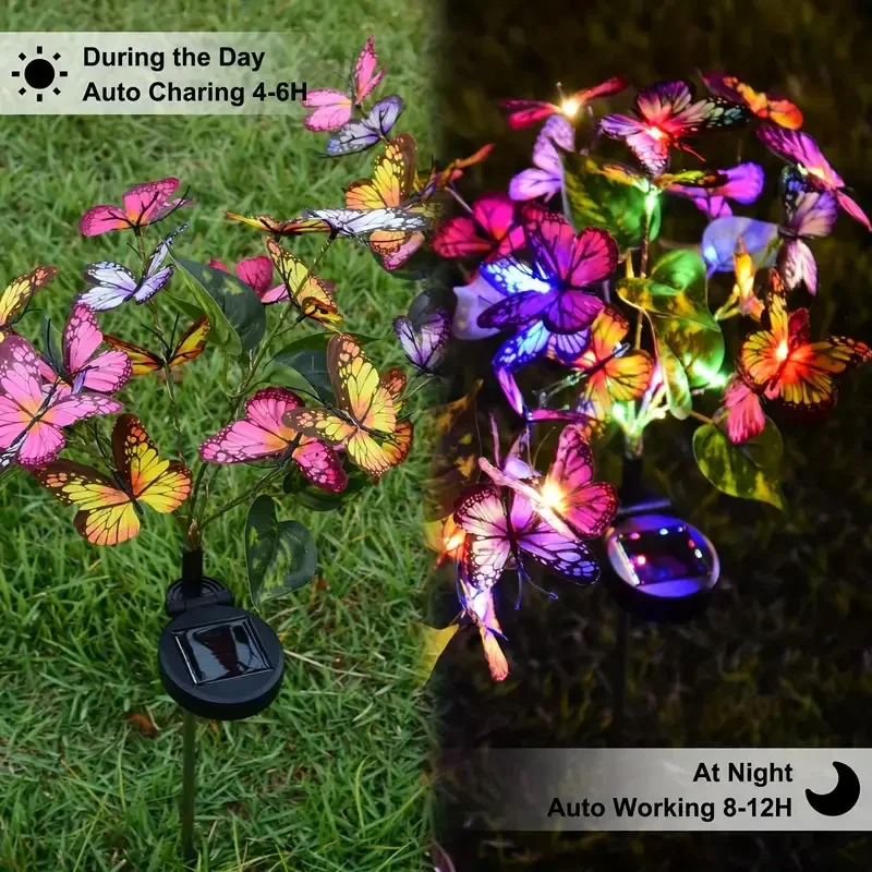 Solar LED Butterfly Garden Lig - Photocell Outdoor Lighting のレビューと価格