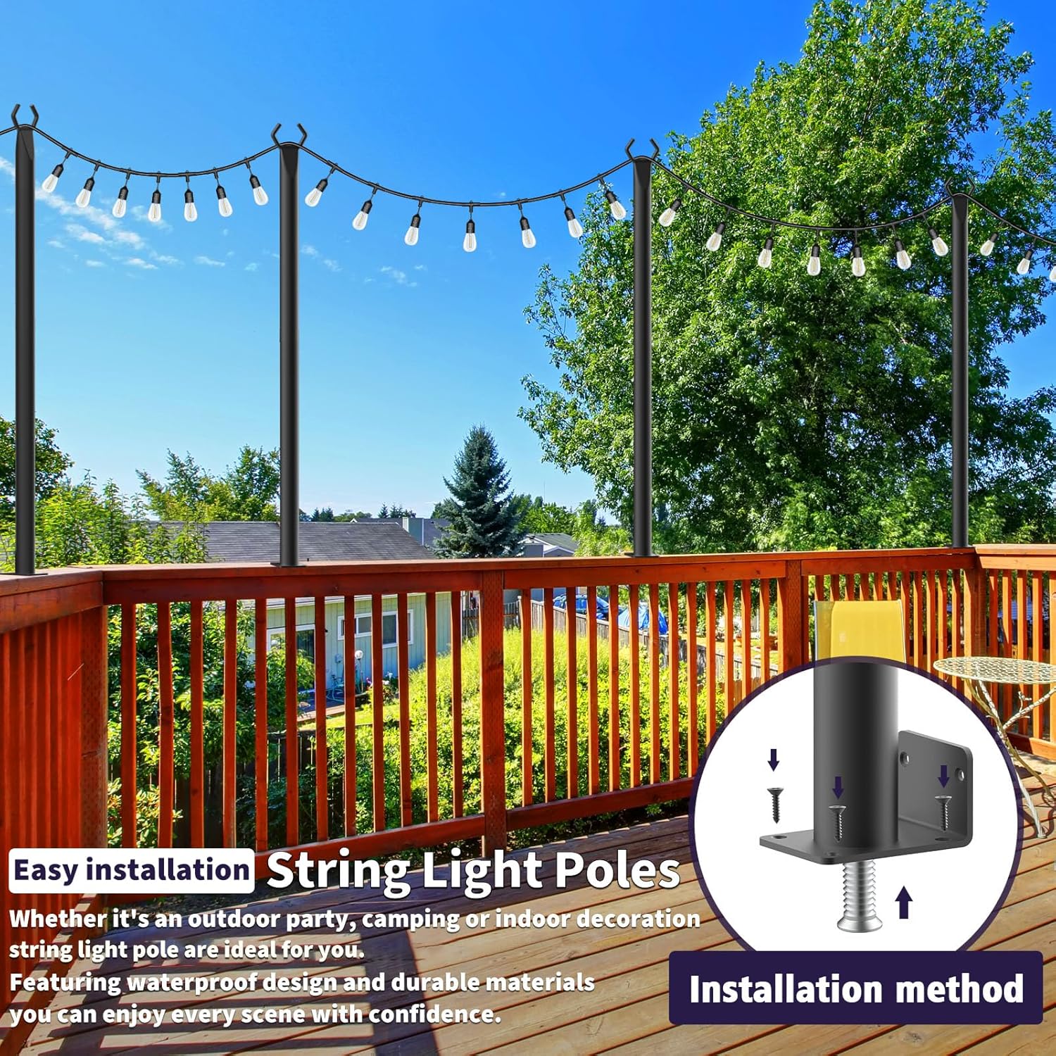 10 Pack 5 Ft Outdoor String Li - Outdoor Lighting For Fence のレビューと価格