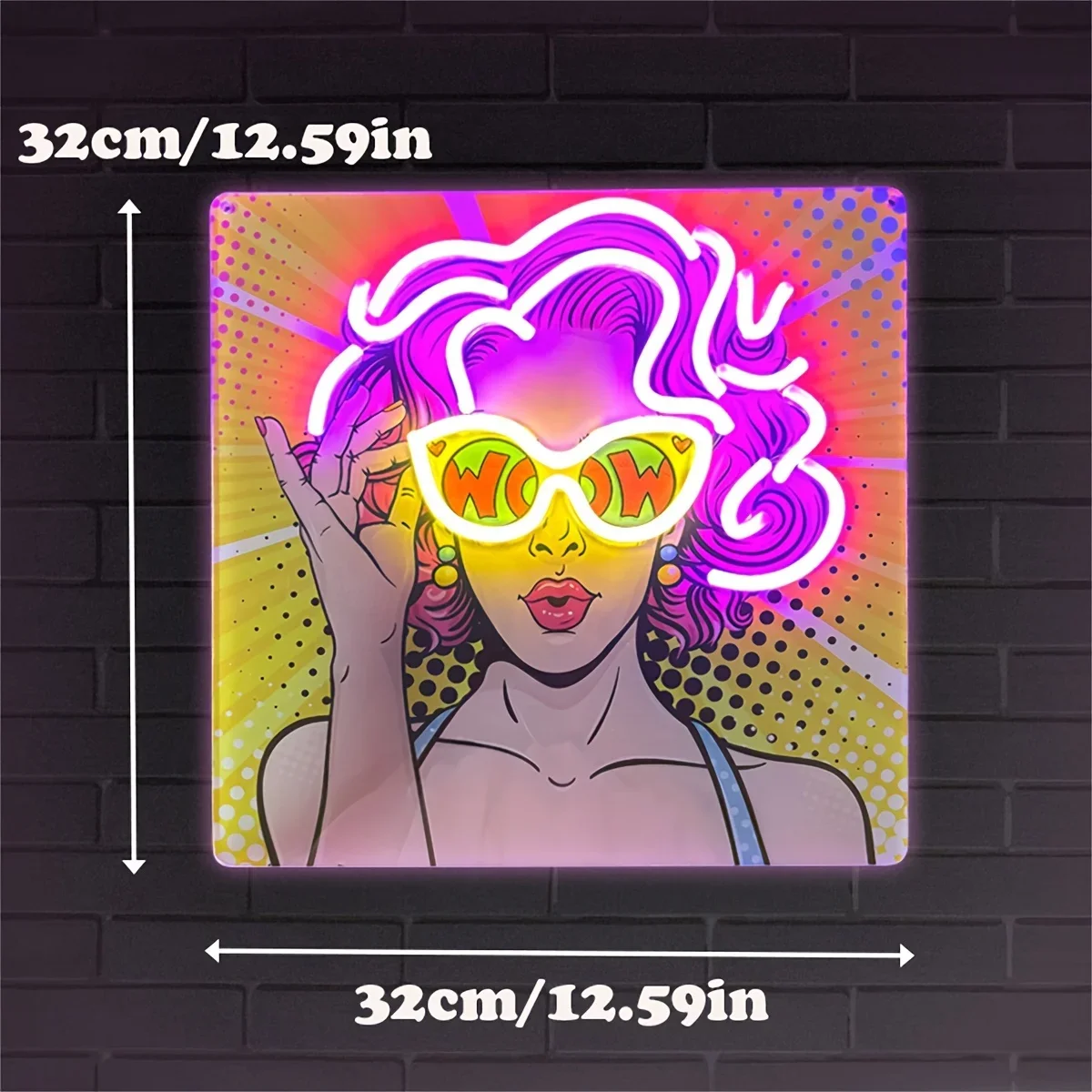 Wow Lady Pop Art LED Neon Sign - Outdoor Lighting Decor Wow のレビューと価格