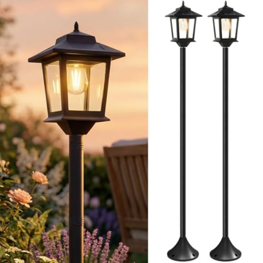 Outdoor Solar Post Lights, 2-P - Outdoor Lighting Lamps のレビューと価格