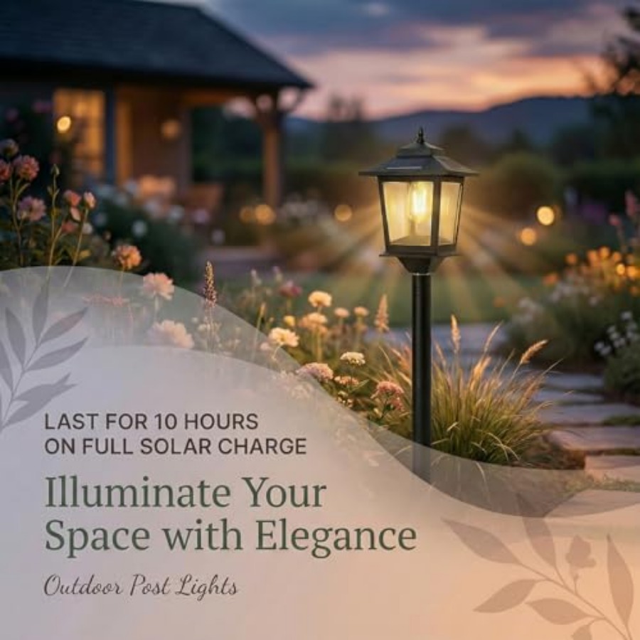 Outdoor Solar Post Lights, 2-P - Outdoor Lighting Lamps のレビューと価格
