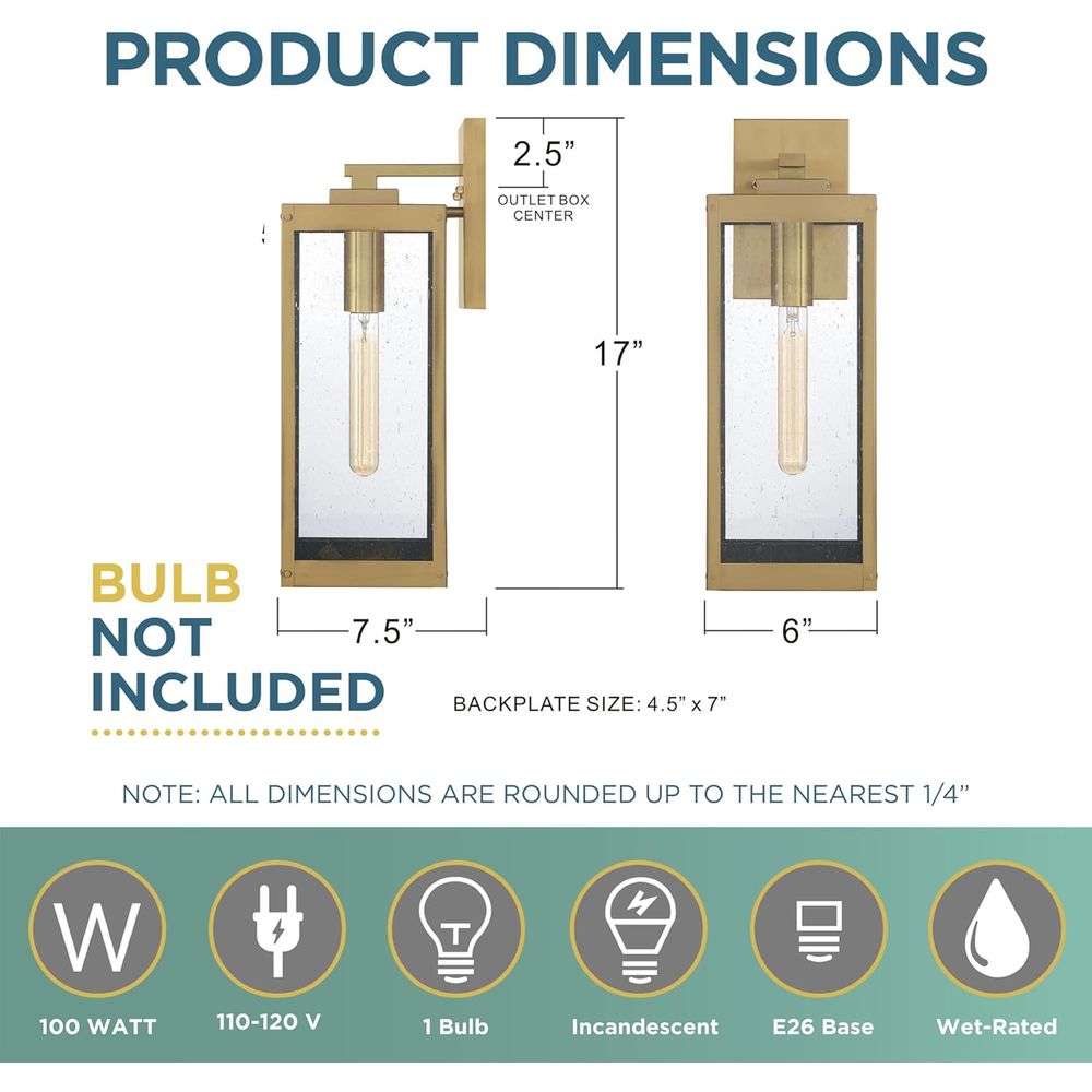 17 Inch Antique Brass Outdoor  - Outdoor Lighting Sconce のレビューと価格