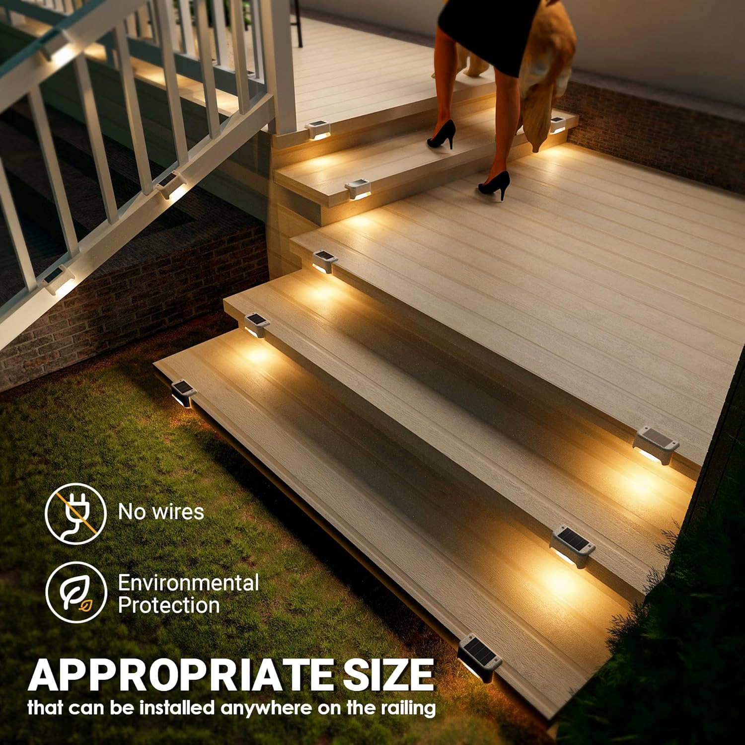 16 Pack Solar Step Lights for  - Outdoor Lighting For Fence のレビューと価格