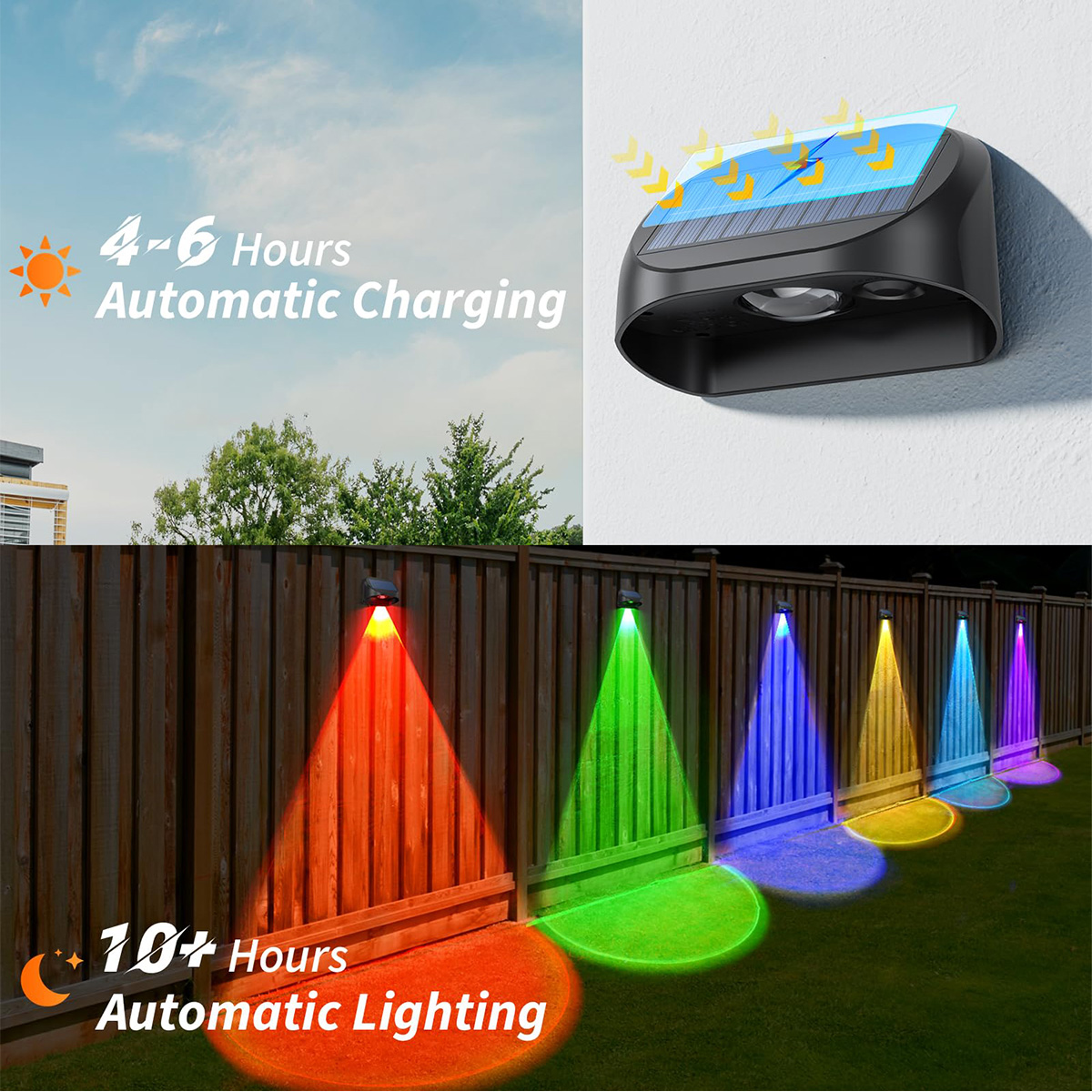Solar Wall Lamp Solar Fence Li - Outdoor Lighting Sconce のレビューと価格