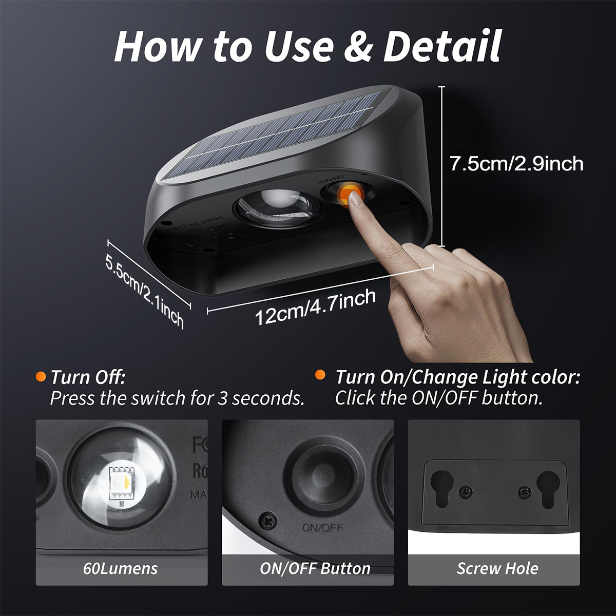 Solar Wall Lamp Solar Fence Li - Outdoor Lighting Sconce のレビューと価格
