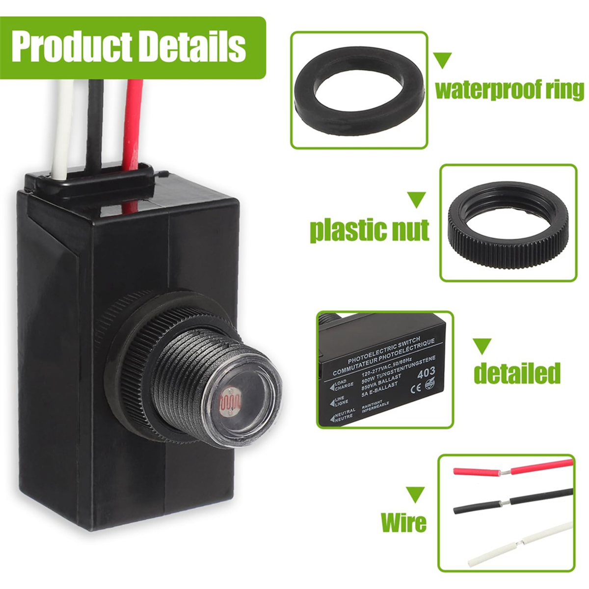 ABNJ Dusk to Dawn Sensor for O - Photocell Outdoor Lighting のレビューと価格