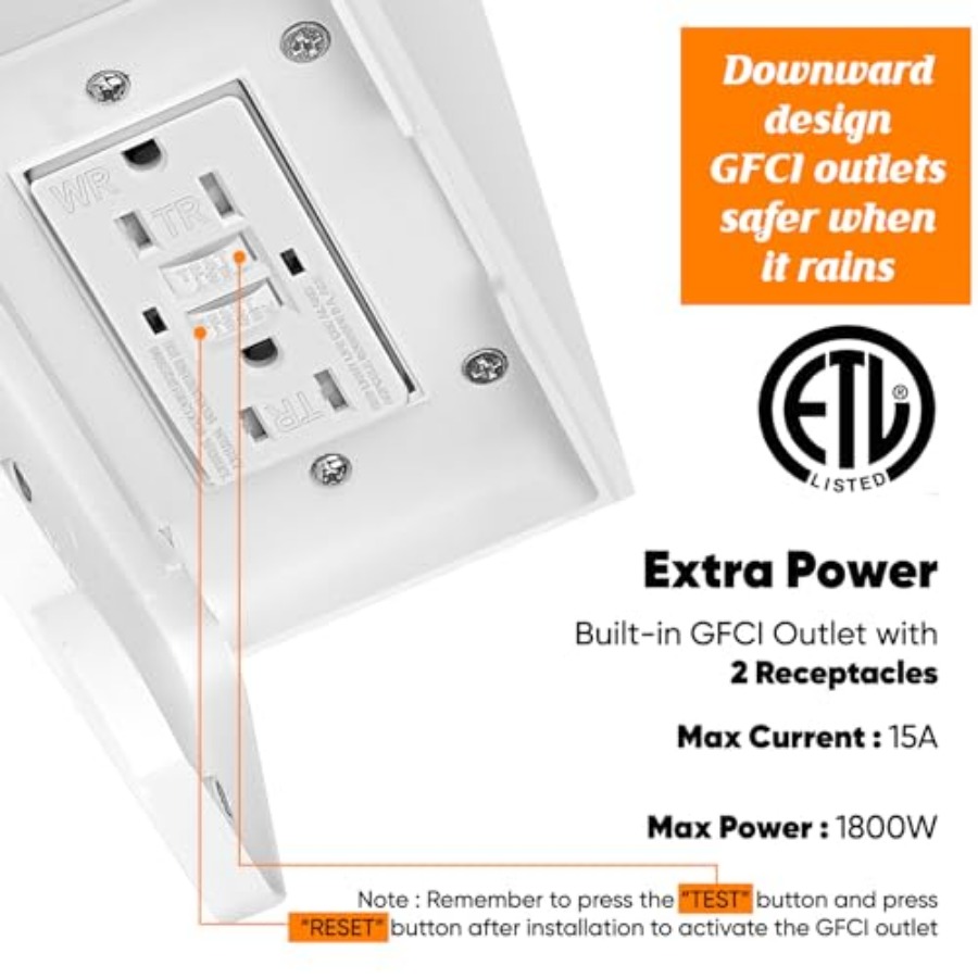 Porch Light with GFCI Outlets  - Outdoor Lighting No Outlet のレビューと価格