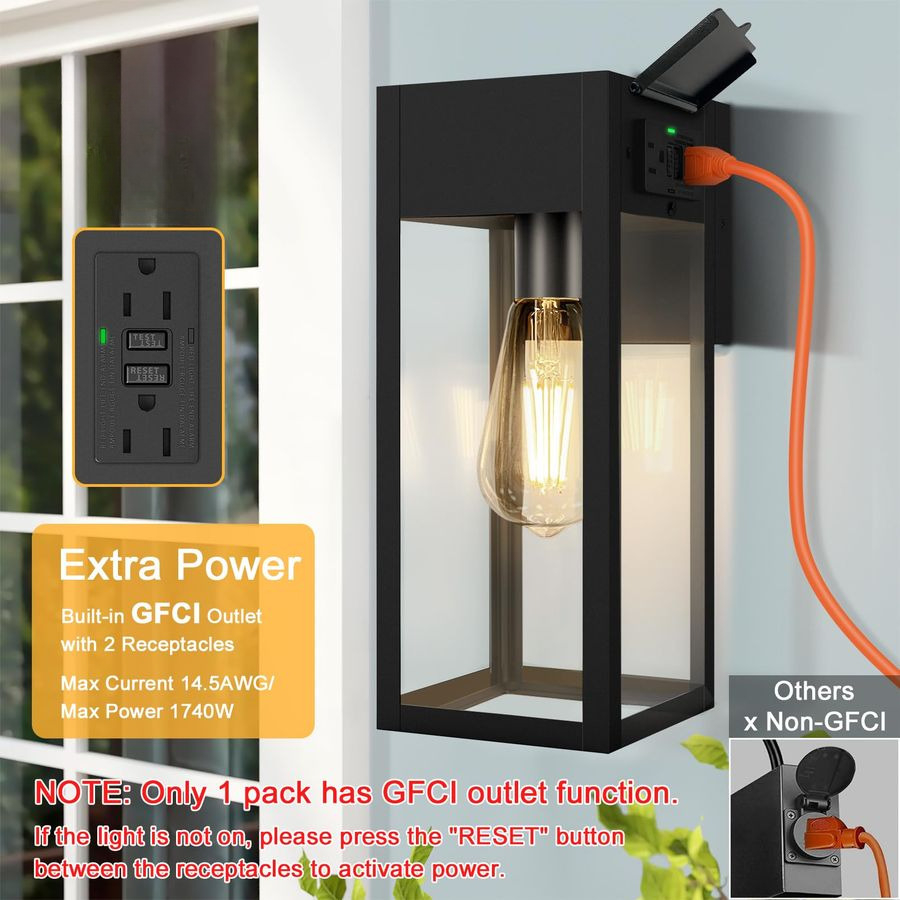 Pack Porch Lights Outdoor Wall - Outdoor Lighting No Outlet のレビューと価格