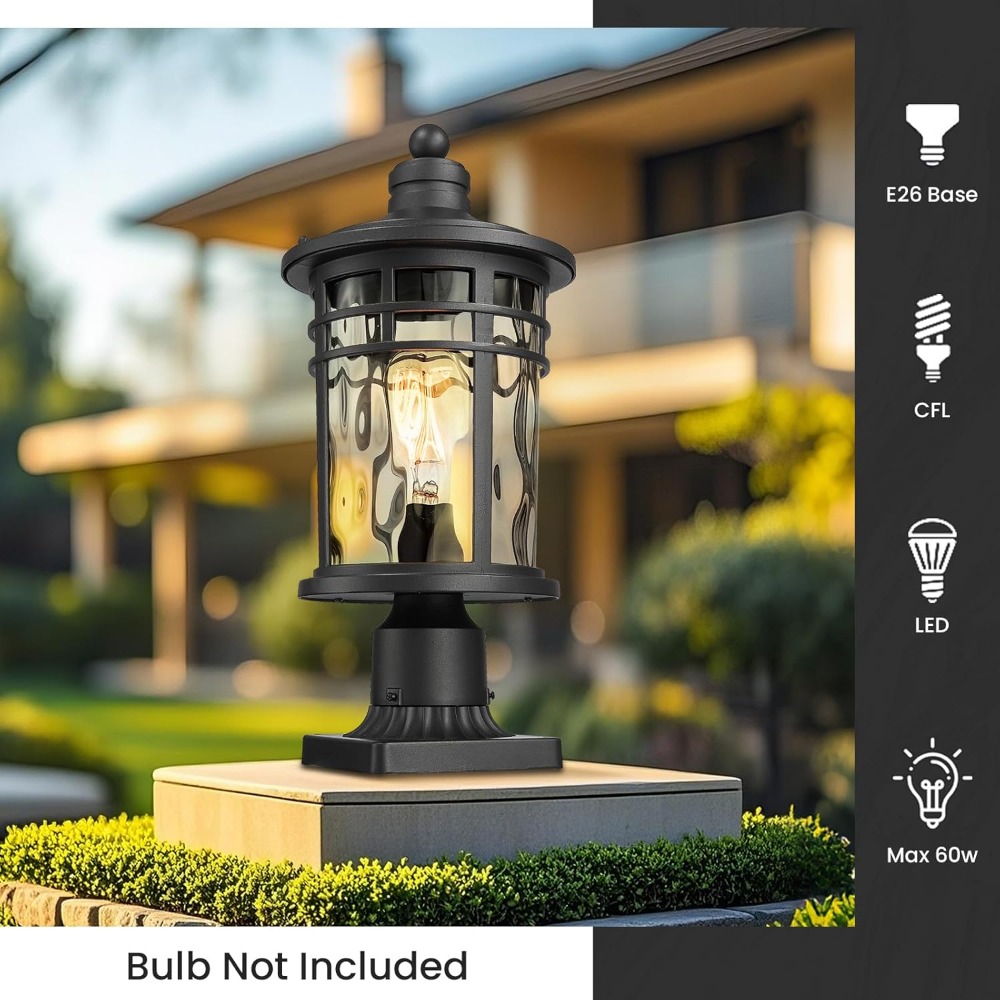 Outdoor Post Light 16.5in Blac - Outdoor Lighting Patio のレビューと価格