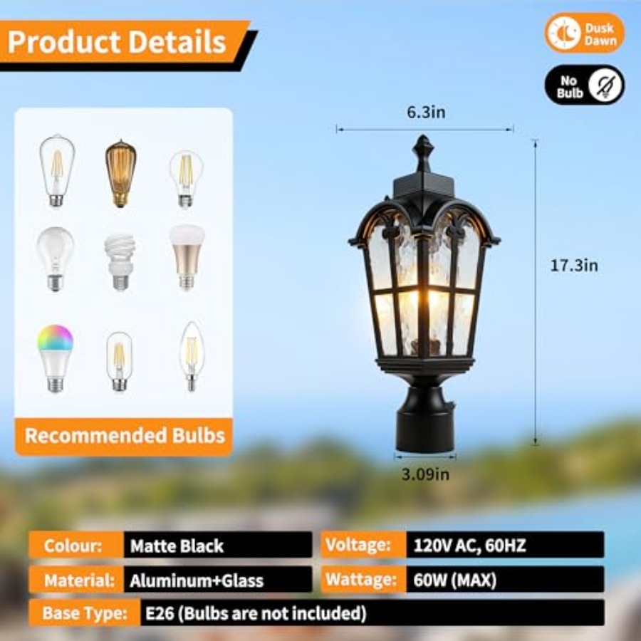 Sensor Outdoor Post Lights Wat - Outdoor Lighting Lamps のレビューと価格