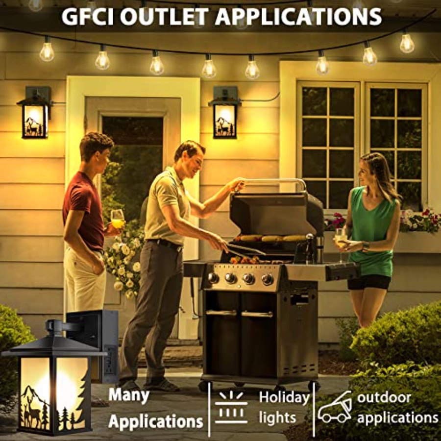 Porch Lights with GFCI Outlet  - Outdoor Lighting No Outlet のレビューと価格