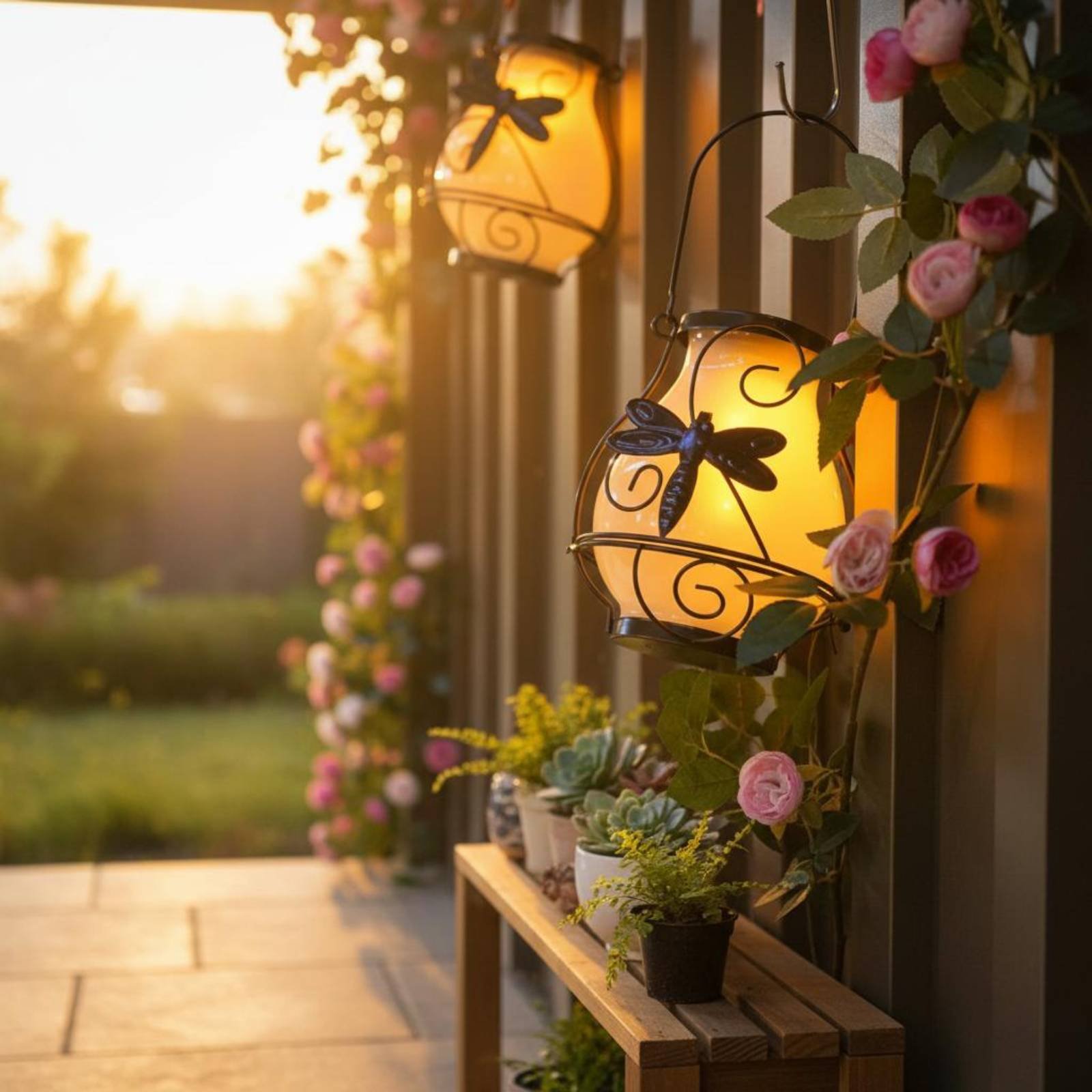 Solar Butterfly Lantern Waterp - Outdoor Lighting Patio のレビューと価格