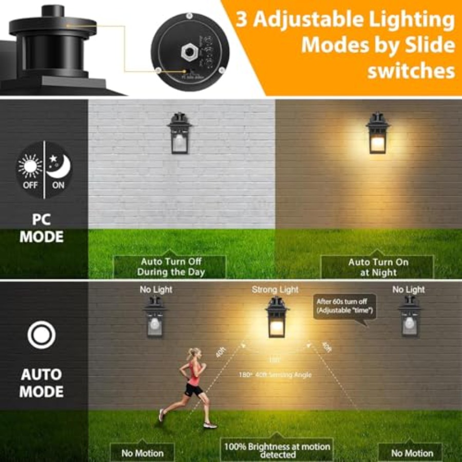 Motion Sensor Outdoor Porch Li - Outdoor Lighting No Outlet のレビューと価格