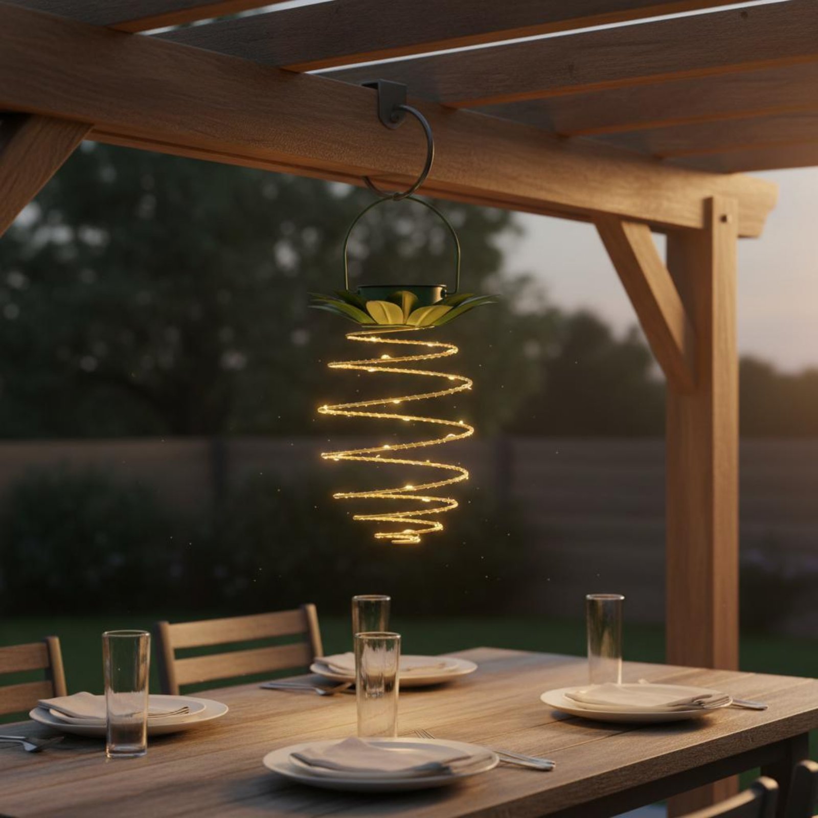 2 Pieces Solar Pineapple Lamp  - Outdoor Lighting Patio のレビューと価格