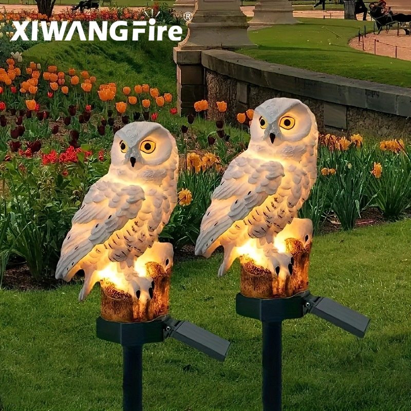 Solar Owl Statue Garden Light  - Photocell Outdoor Lighting のレビューと価格
