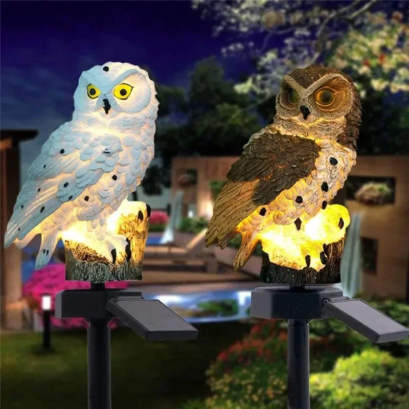 Solar Owl Statue Garden Light  - Photocell Outdoor Lighting のレビューと価格