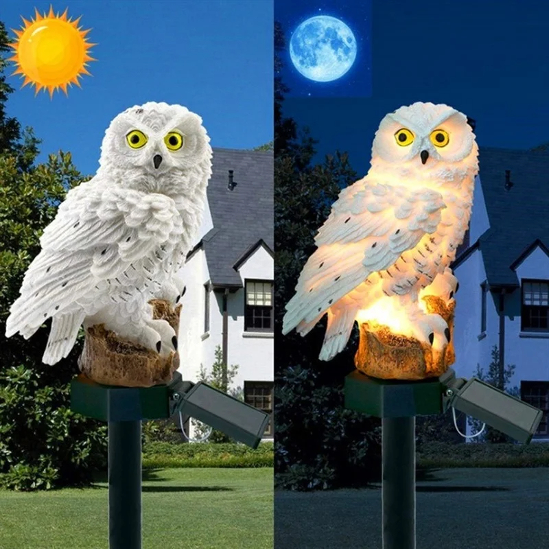 Solar Owl Statue Garden Light  - Photocell Outdoor Lighting のレビューと価格