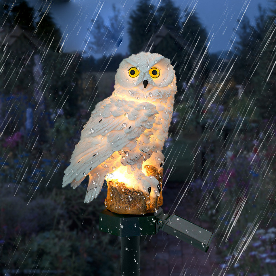 Solar Owl Statue Garden Light  - Photocell Outdoor Lighting のレビューと価格
