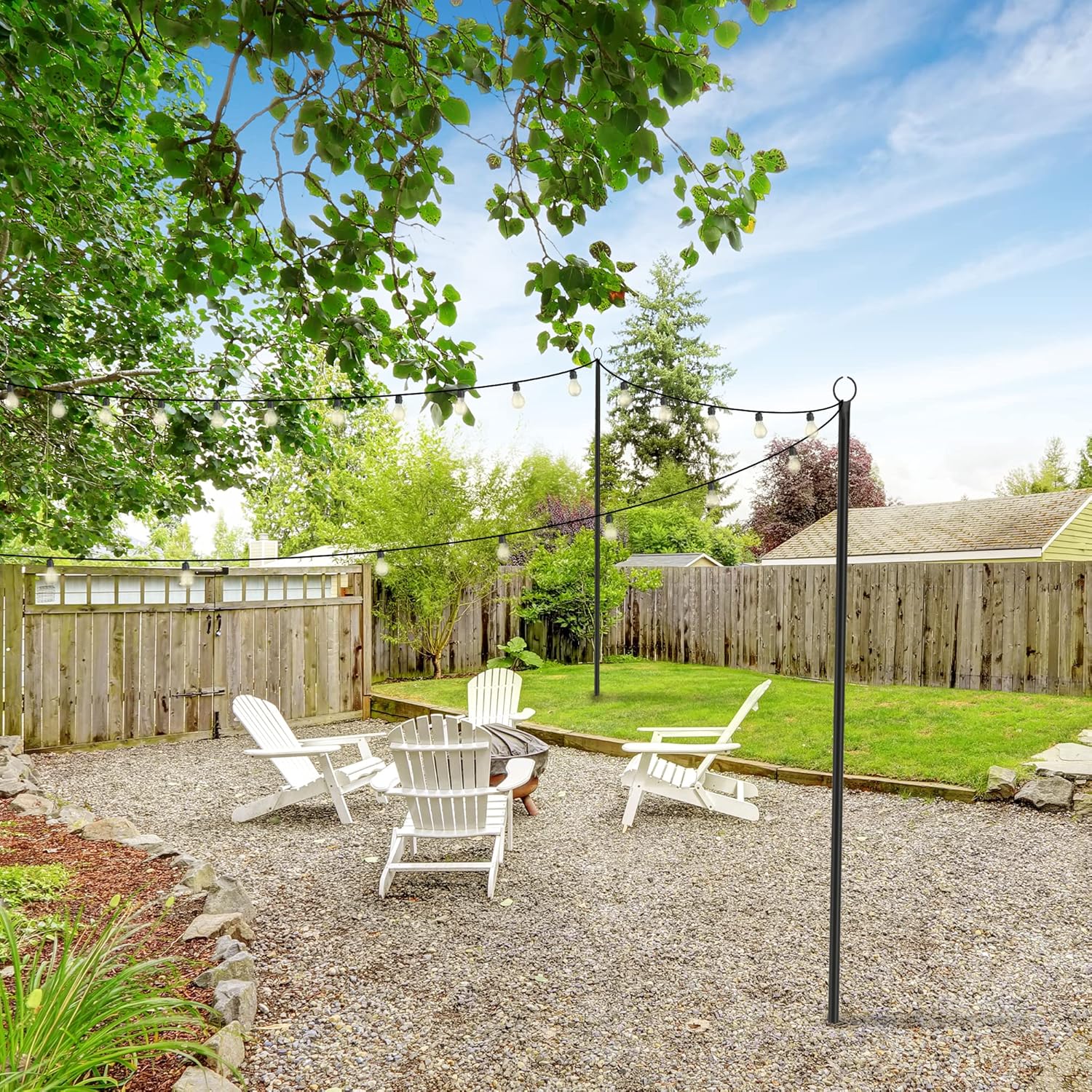 Outdoor String Light Poles, 2- - Outdoor Lighting Patio のレビューと価格