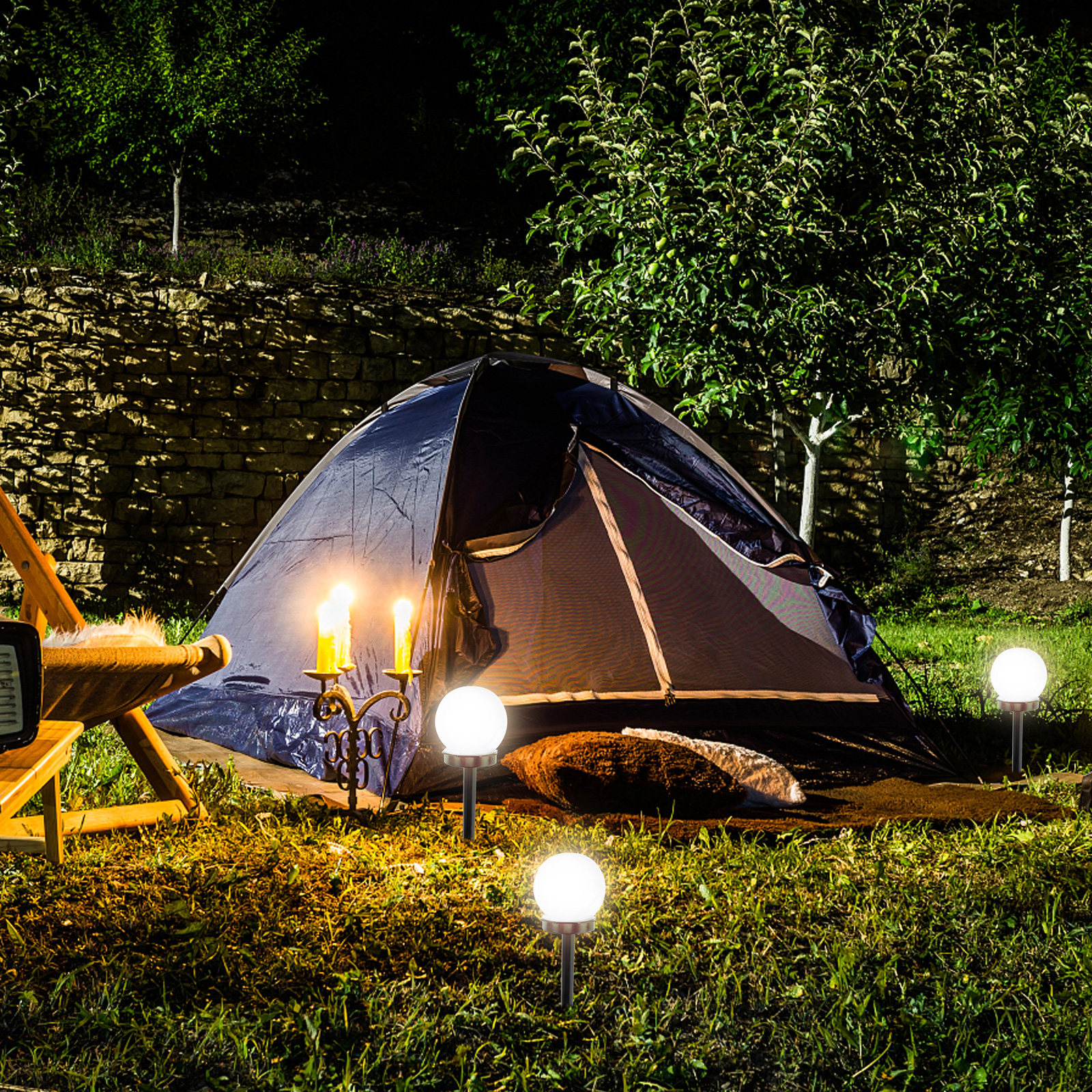 3pcs Solar Round Grass Light W - Outdoor Lighting Around Pool のレビューと価格