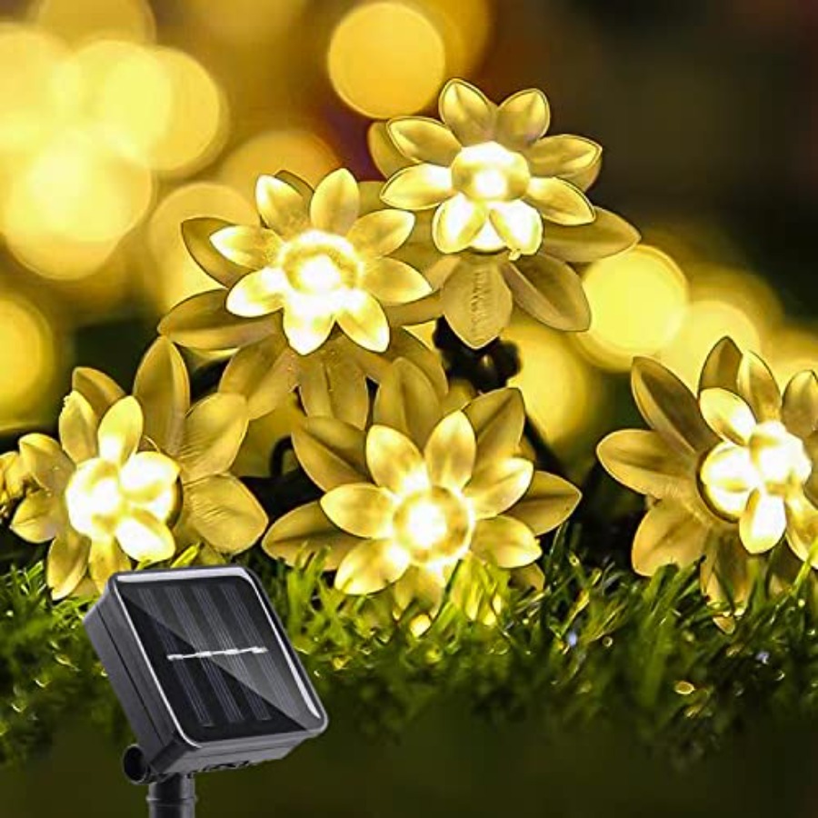 Solar Flower String Lights Out - Outdoor Lighting For Fence のレビューと価格