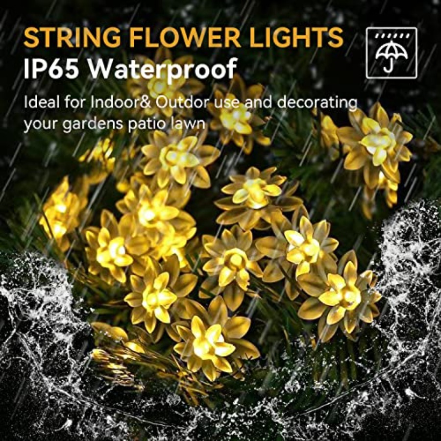 Solar Flower String Lights Out - Outdoor Lighting For Fence のレビューと価格