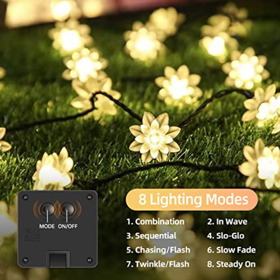 Solar Flower String Lights Out - Outdoor Lighting For Fence のレビューと価格