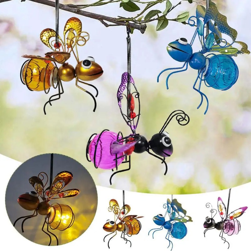 Solar Iron Insect Statue With  - Outdoor Lighting For Fence のレビューと価格