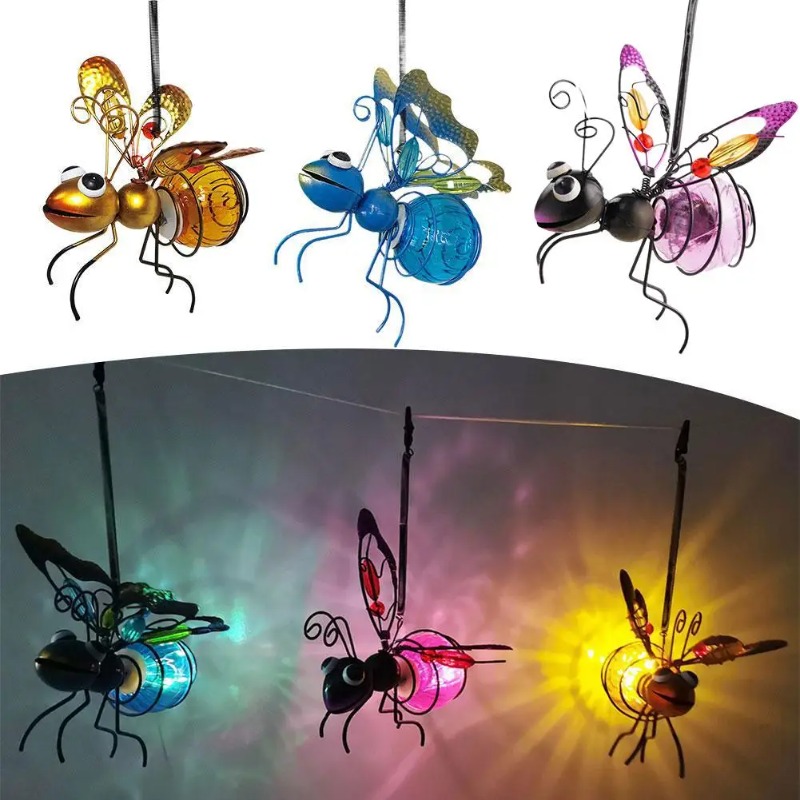 Solar Iron Insect Statue With  - Outdoor Lighting For Fence のレビューと価格