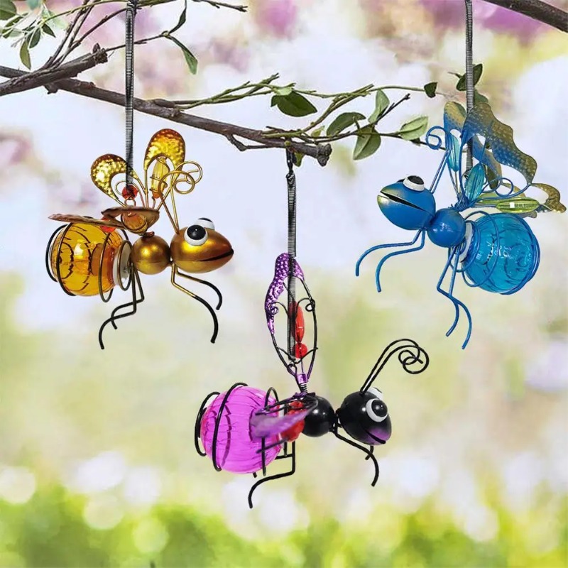 Solar Iron Insect Statue With  - Outdoor Lighting For Fence のレビューと価格